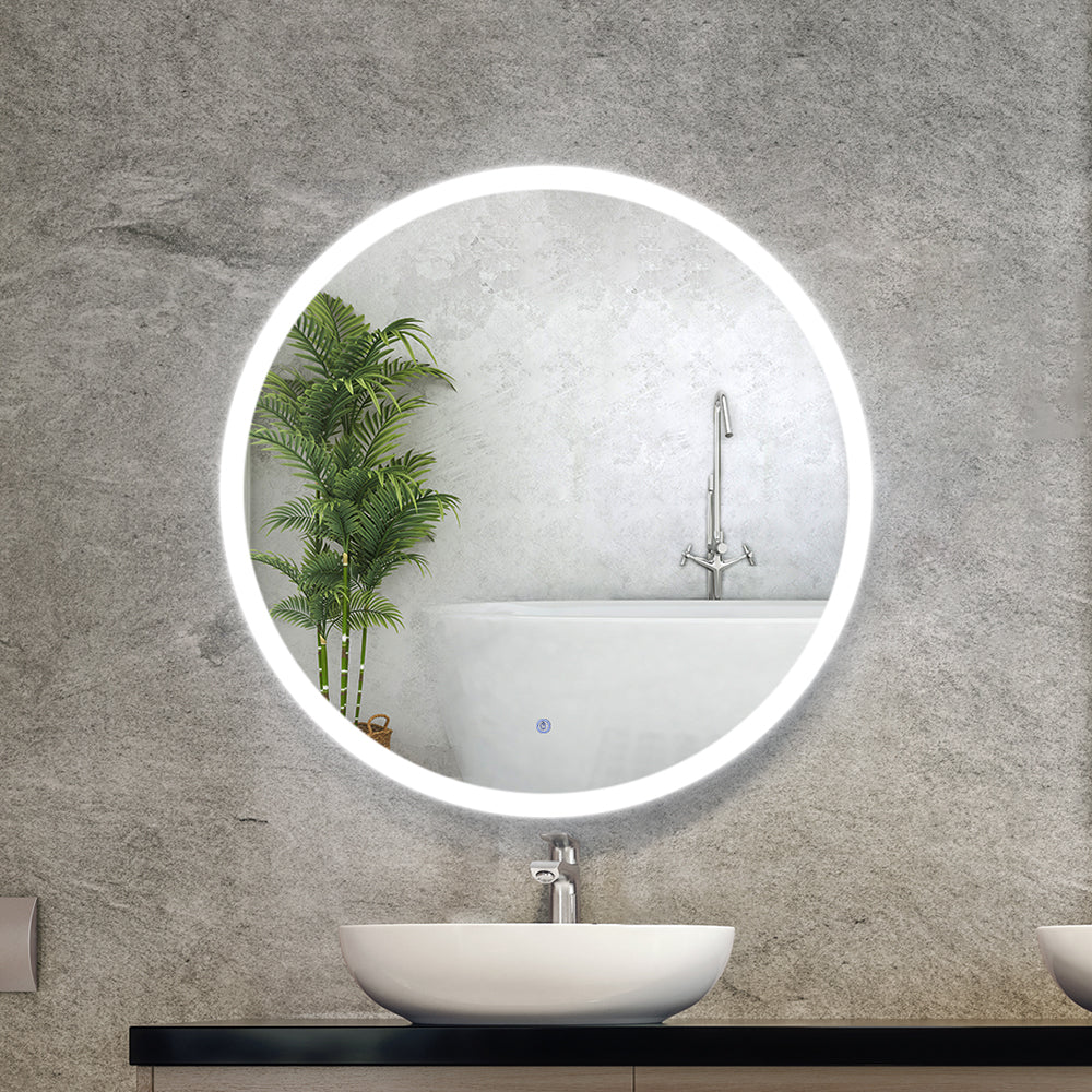 Embellir LED Wall Mirror Bathroom Mirrors With Light 90CM Decor Round Decorative-Makeup Mirrors-PEROZ Accessories