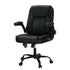 Artiss 2 Point Massage Office Chair Leather Mid Back Black-Furniture > Office-PEROZ Accessories