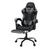 Artiss 2 Point Massage Gaming Office Chair Footrest Grey-Furniture > Bar Stools & Chairs-PEROZ Accessories