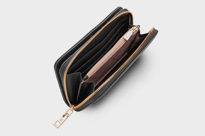 Mila Zip Around Large Wallet With Front Tab Card Section-PEROZ Accessories