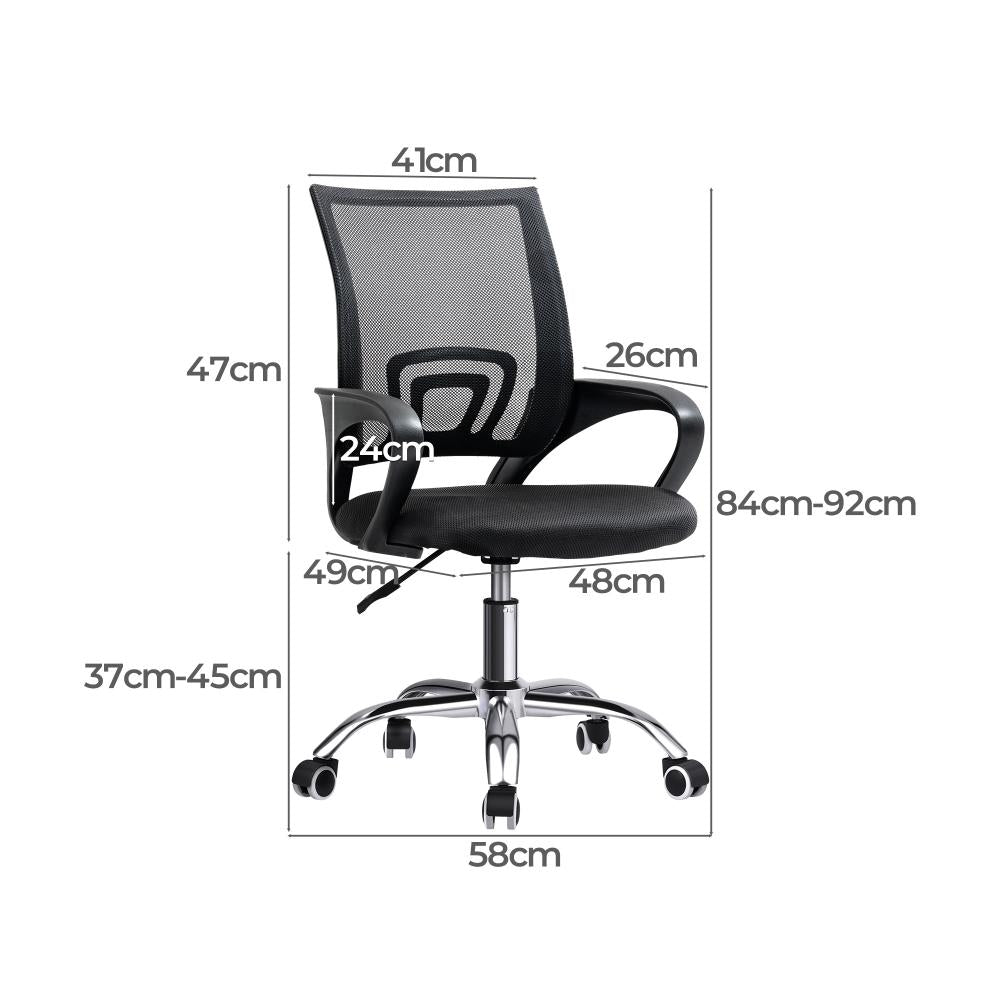 Oikiture Home Office Chair Study Gaming Computer Chairs Racing Mesh Recliner with Casters, Height Adjustable, Swivel, Comfortable Armrests, Brethable Mesh Black-Office Chair-PEROZ Accessories