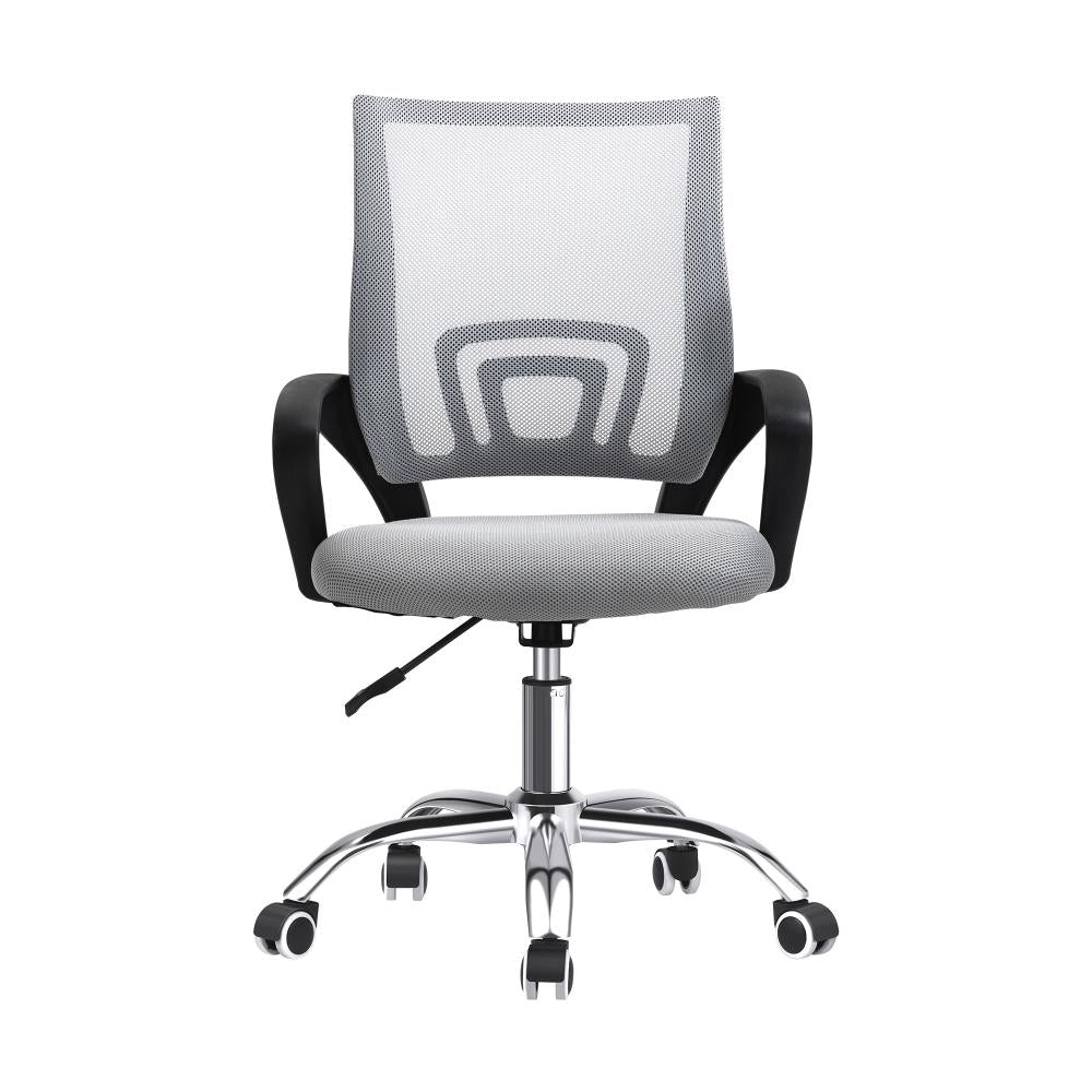 Oikiture Office Chair Computer Chair Gaming Chair with Mesh Backrest and Foam Seat Grey-Office Chairs-PEROZ Accessories