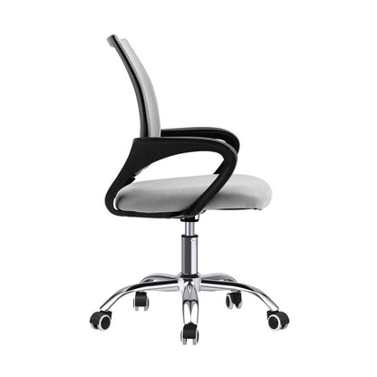 Oikiture Office Chair Computer Chair Gaming Chair with Mesh Backrest and Foam Seat Grey-Office Chairs-PEROZ Accessories