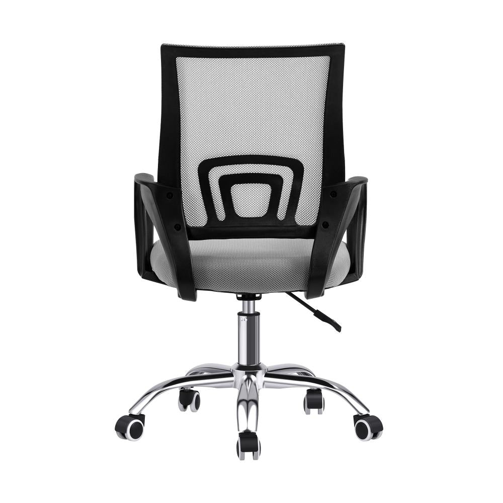 Oikiture Office Chair Computer Chair Gaming Chair with Mesh Backrest and Foam Seat Grey-Office Chairs-PEROZ Accessories