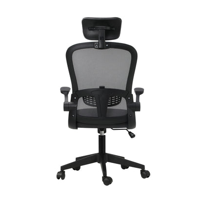 Oikiture Mesh Office Chair Executive Seat Racing Tilt DGY&amp;BK-Office Chairs-PEROZ Accessories