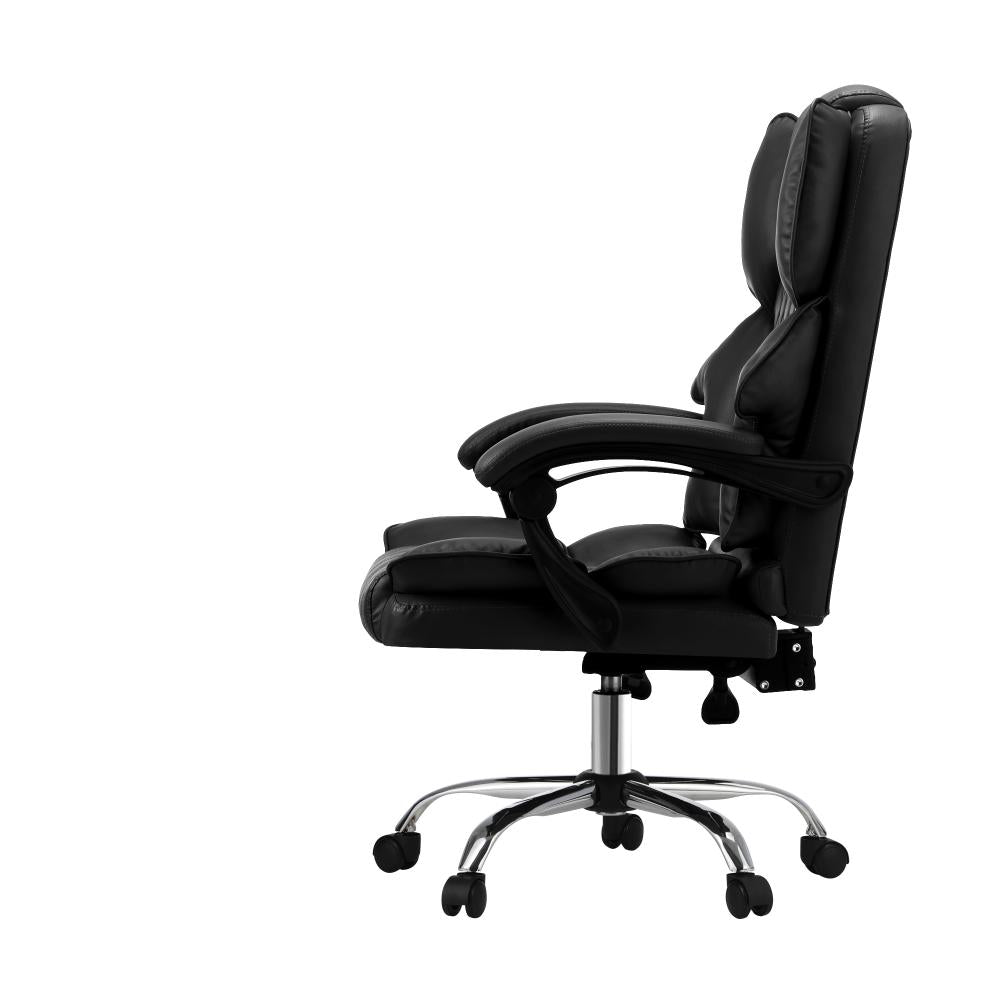 Oikiture Massgae Office Chair Computer Racer PU Leather Seat Recliner Black-Massage Office Chair-PEROZ Accessories