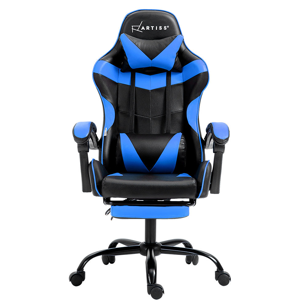 Artiss Gaming Office Chair Recliner Footrest Blue-Furniture &gt; Office-PEROZ Accessories