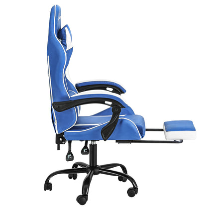 Artiss Gaming Office Chair Executive Computer Leather Chairs Footrest Blue White-Furniture &gt; Office-PEROZ Accessories