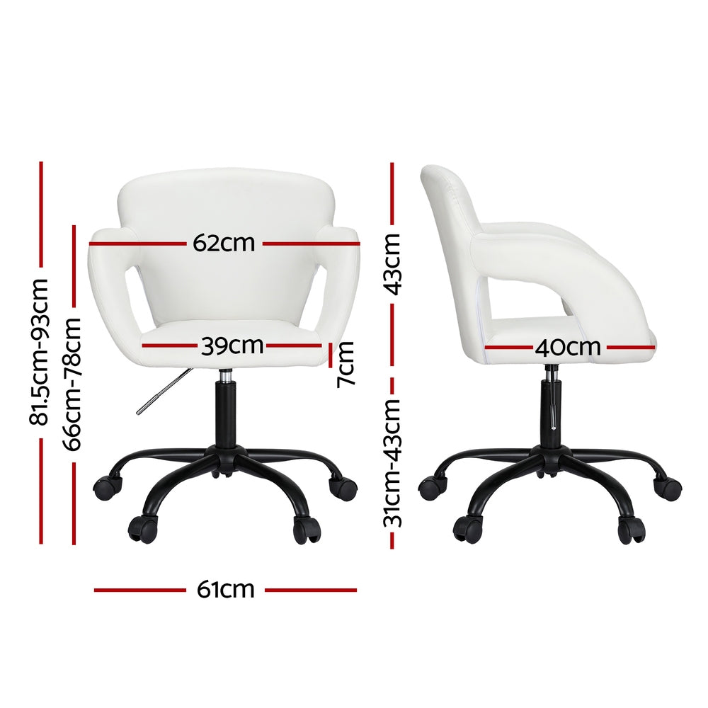 Artiss Office Chair Mid Back White-Furniture &gt; Bar Stools &amp; Chairs-PEROZ Accessories