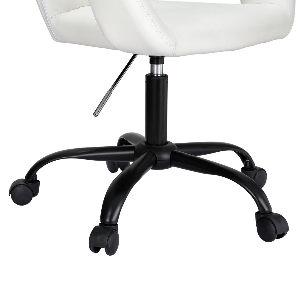 Artiss Office Chair Mid Back White-Furniture &gt; Bar Stools &amp; Chairs-PEROZ Accessories