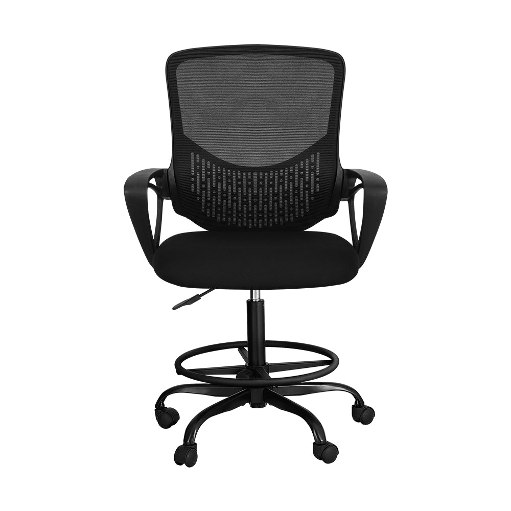 Artiss Office Chair Drafting Stool Computer Standing Desk Mesh Chairs Black-Office Chairs-PEROZ Accessories