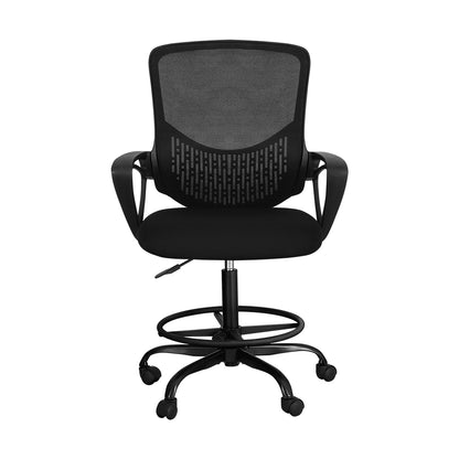 Artiss Office Chair Drafting Stool Computer Standing Desk Mesh Chairs Black-Office Chairs-PEROZ Accessories