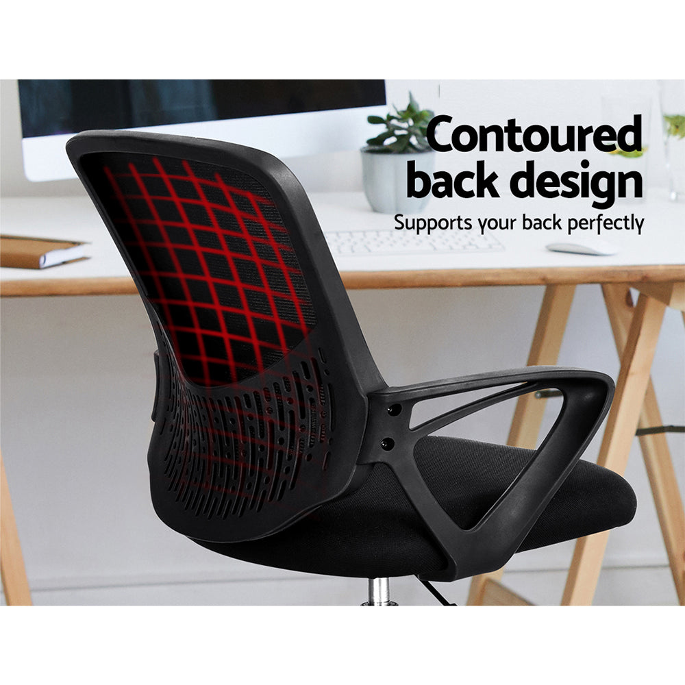 Artiss Office Chair Drafting Stool Computer Standing Desk Mesh Chairs Black-Office Chairs-PEROZ Accessories