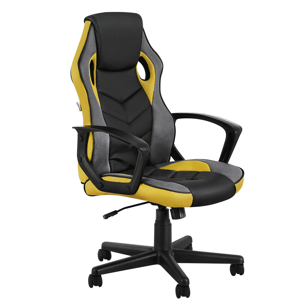 Artiss Gaming Office Chair Computer Executive Racing Chairs High Back Yellow-Furniture &gt; Office-PEROZ Accessories