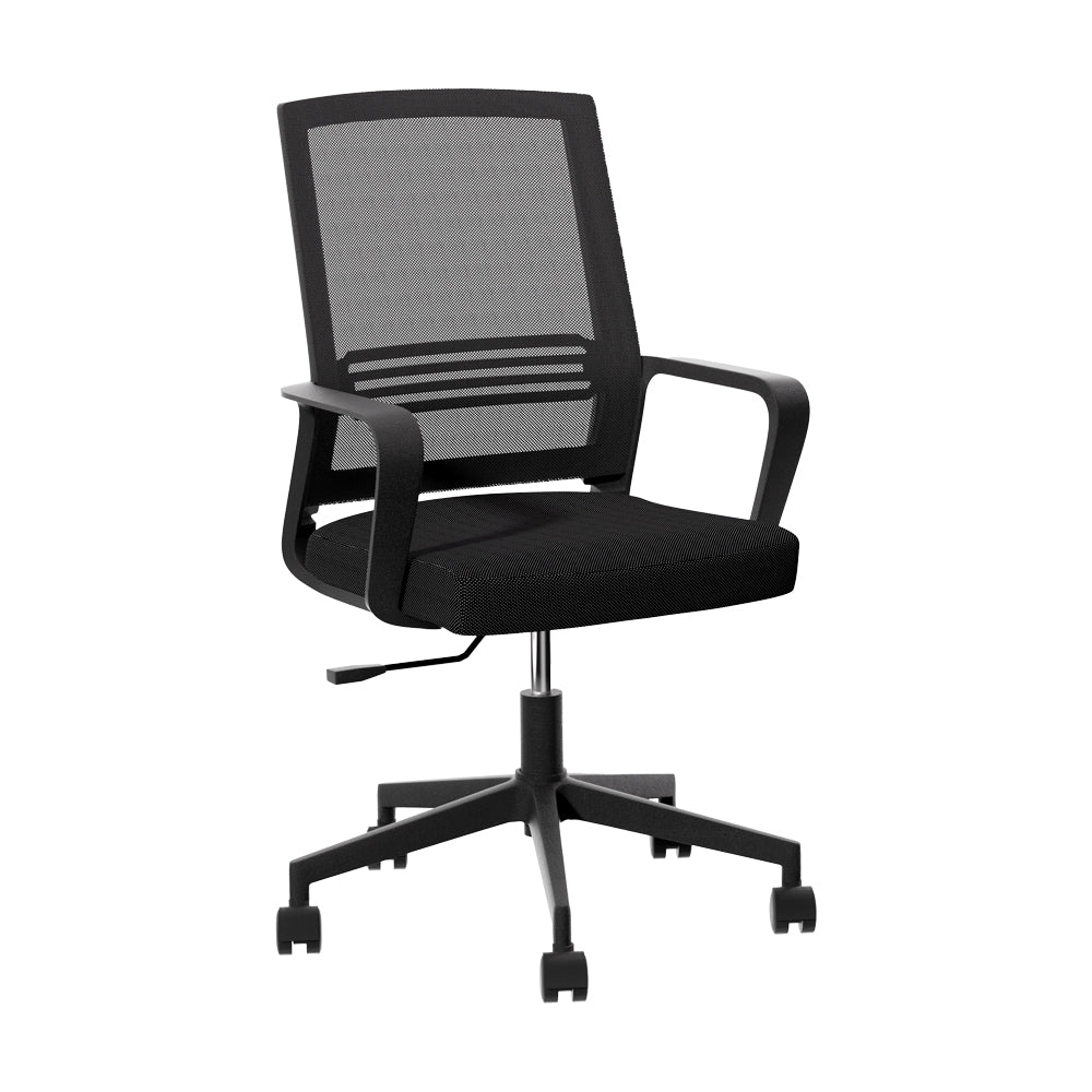 Artiss Mesh Office Chair Computer Gaming Desk Chairs Work Study Mid Back Black-Office Chairs-PEROZ Accessories