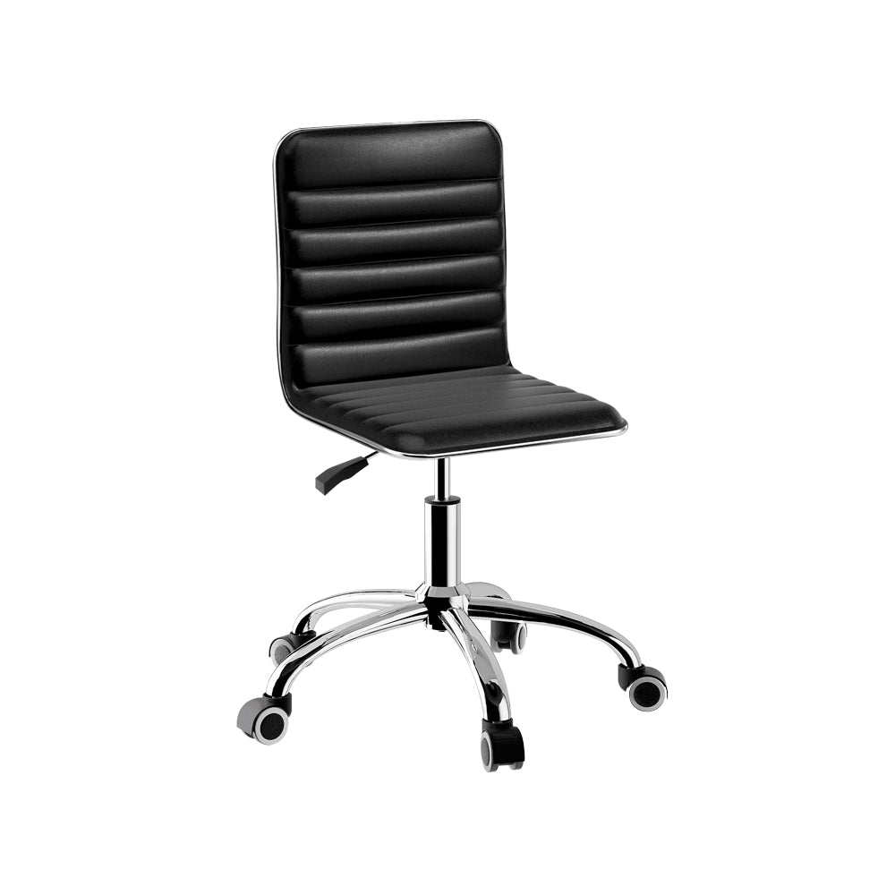 Artiss Office Chair Conference Chairs PU Leather Low Back Black-Office Chairs-PEROZ Accessories