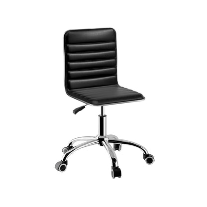 Artiss Office Chair Conference Chairs PU Leather Low Back Black-Office Chairs-PEROZ Accessories