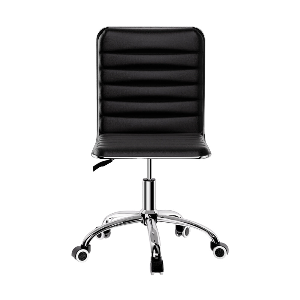 Artiss Office Chair Conference Chairs PU Leather Low Back Black-Office Chairs-PEROZ Accessories