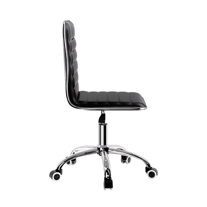 Artiss Office Chair Conference Chairs PU Leather Low Back Black-Office Chairs-PEROZ Accessories