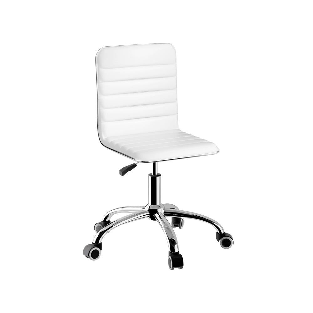 Artiss Office Chair Conference Chairs PU Leather Low Back White-Office Chairs-PEROZ Accessories