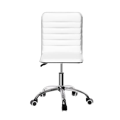 Artiss Office Chair Conference Chairs PU Leather Low Back White-Office Chairs-PEROZ Accessories