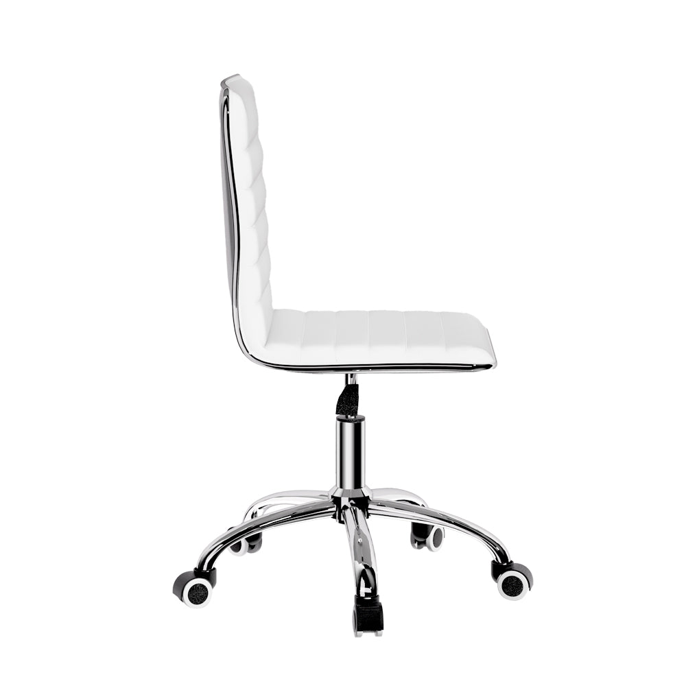 Artiss Office Chair Conference Chairs PU Leather Low Back White-Office Chairs-PEROZ Accessories