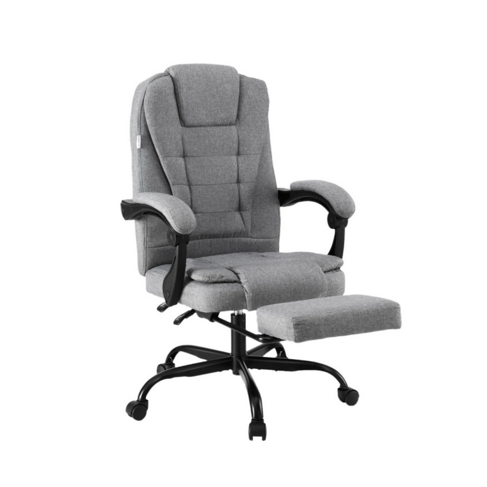 Artiss Office Chair Executive Fabric Seat Racing Computer Desk Chairs Footrest-Furniture &gt; Office &gt; Office &amp; Desk Chairs-PEROZ Accessories