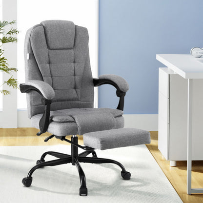 Artiss Office Chair Executive Fabric Seat Racing Computer Desk Chairs Footrest-Furniture &gt; Office &gt; Office &amp; Desk Chairs-PEROZ Accessories