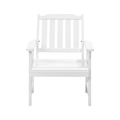 Livsip Outdoor Armchair Wooden Patio Furniture Chairs Garden Seat White-Outdoor Patio Sets-PEROZ Accessories
