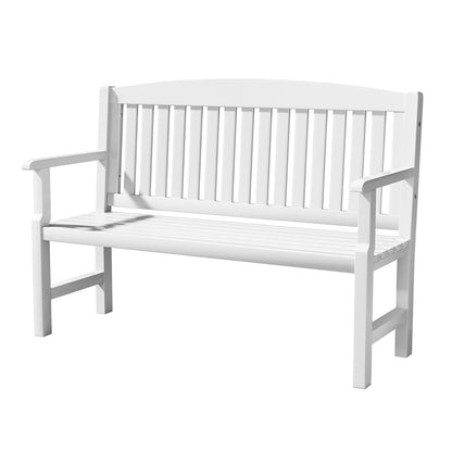 Gardeon Outdoor Garden Bench Wooden 2 Seater Lounge Chair Patio Furniture White-Outdoor Benches-PEROZ Accessories