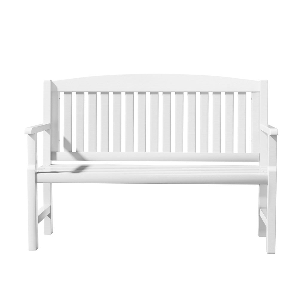 Gardeon Outdoor Garden Bench Wooden 2 Seater Lounge Chair Patio Furniture White-Outdoor Benches-PEROZ Accessories