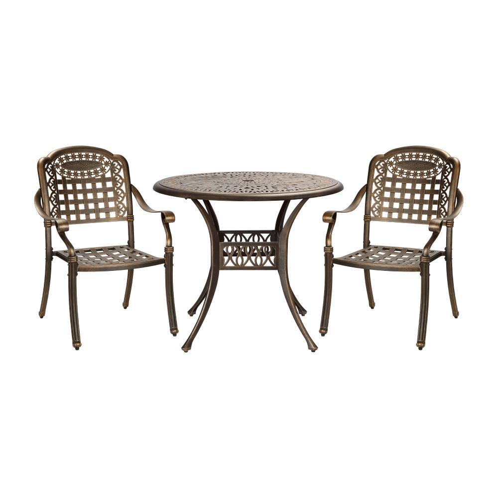 Livsip 3 Piece Outdoor Dining Chairs Bistro Set Cast Aluminium Patio Furniture-Outdoor Dining Sets-PEROZ Accessories