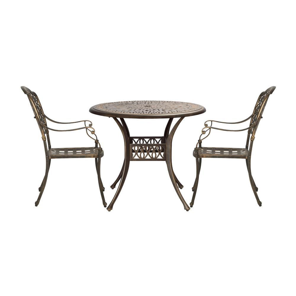 Livsip 3 Piece Outdoor Dining Chairs Bistro Set Cast Aluminium Patio Furniture-Outdoor Dining Sets-PEROZ Accessories