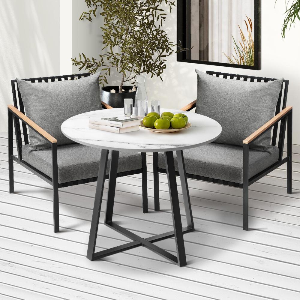 Livsip 3PCS Outdoor Dining Set Table&amp;Sofa Chairs-Outdoor Dining Sets-PEROZ Accessories