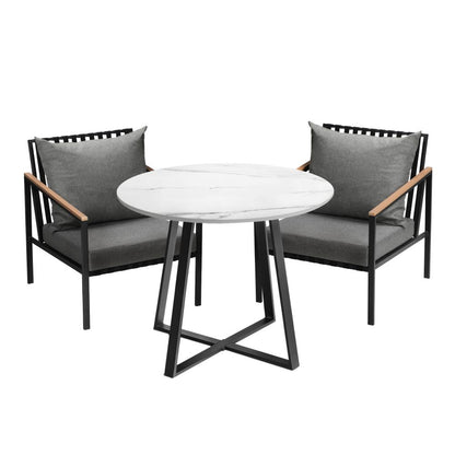 Livsip 3PCS Outdoor Dining Set Table&amp;Sofa Chairs-Outdoor Dining Sets-PEROZ Accessories