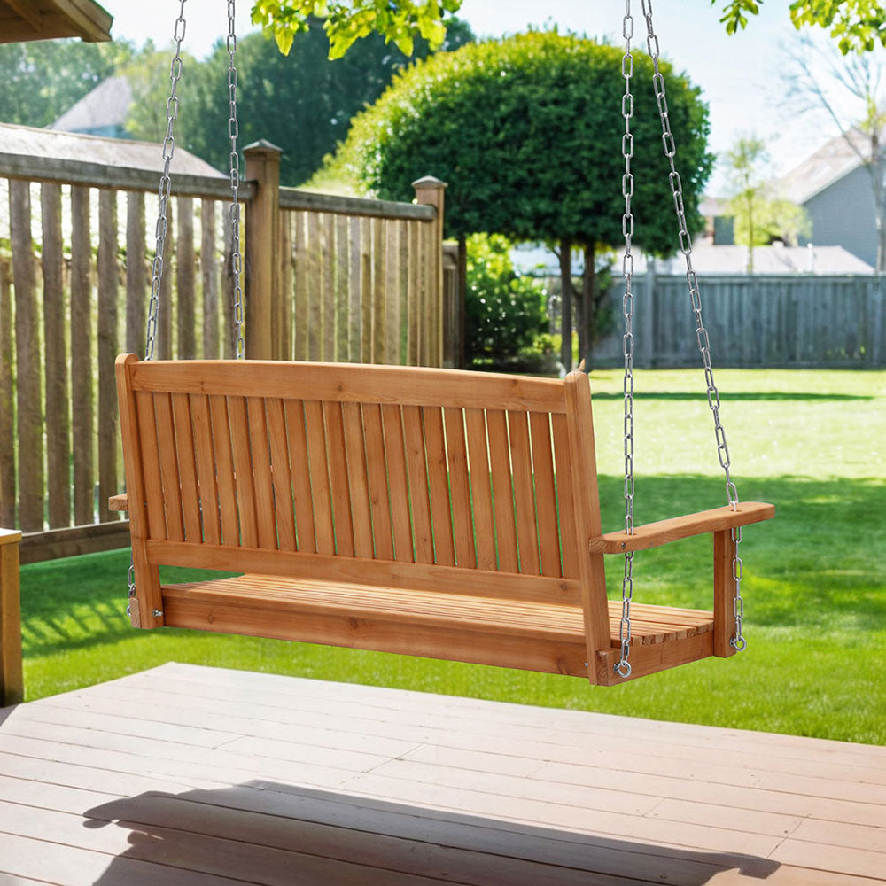 Gardeon Porch Swing Chair With Chain Outdoor Furniture Wooden Bench 2 Seater-Furniture &gt; Outdoor &gt; Outdoor Chairs-PEROZ Accessories