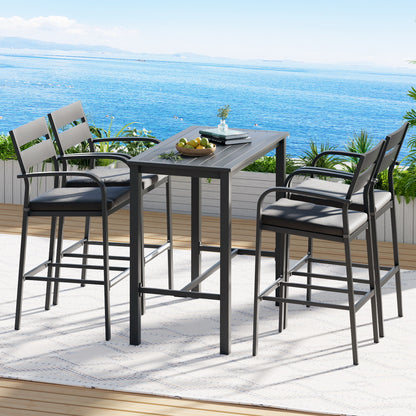 Gardeon Outdoor Bar Set 5-Piece Patio Dining Chairs Aluminium Table Stools-Furniture &gt; Outdoor &gt; Outdoor Dining Sets-PEROZ Accessories