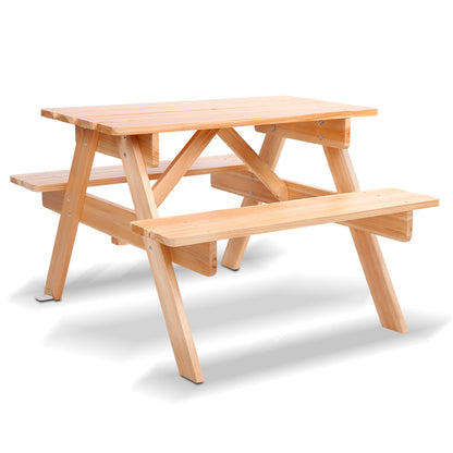 Keezi Kids Outdoor Table and Chairs Picnic Bench Set Children Wooden-Furniture &gt; Outdoor &gt; Outdoor Dining Sets-PEROZ Accessories