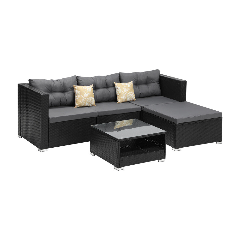 Livsip Outdoor Sofa Set 4 Seater Corner Modular Lounge Set-Outdoor Sofa Sets-PEROZ Accessories