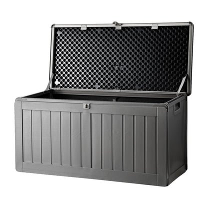 Gardeon Outdoor Storage Box 190L Container Lockable Garden Bench Tool Shed Black-Outdoor Storage Boxes-PEROZ Accessories