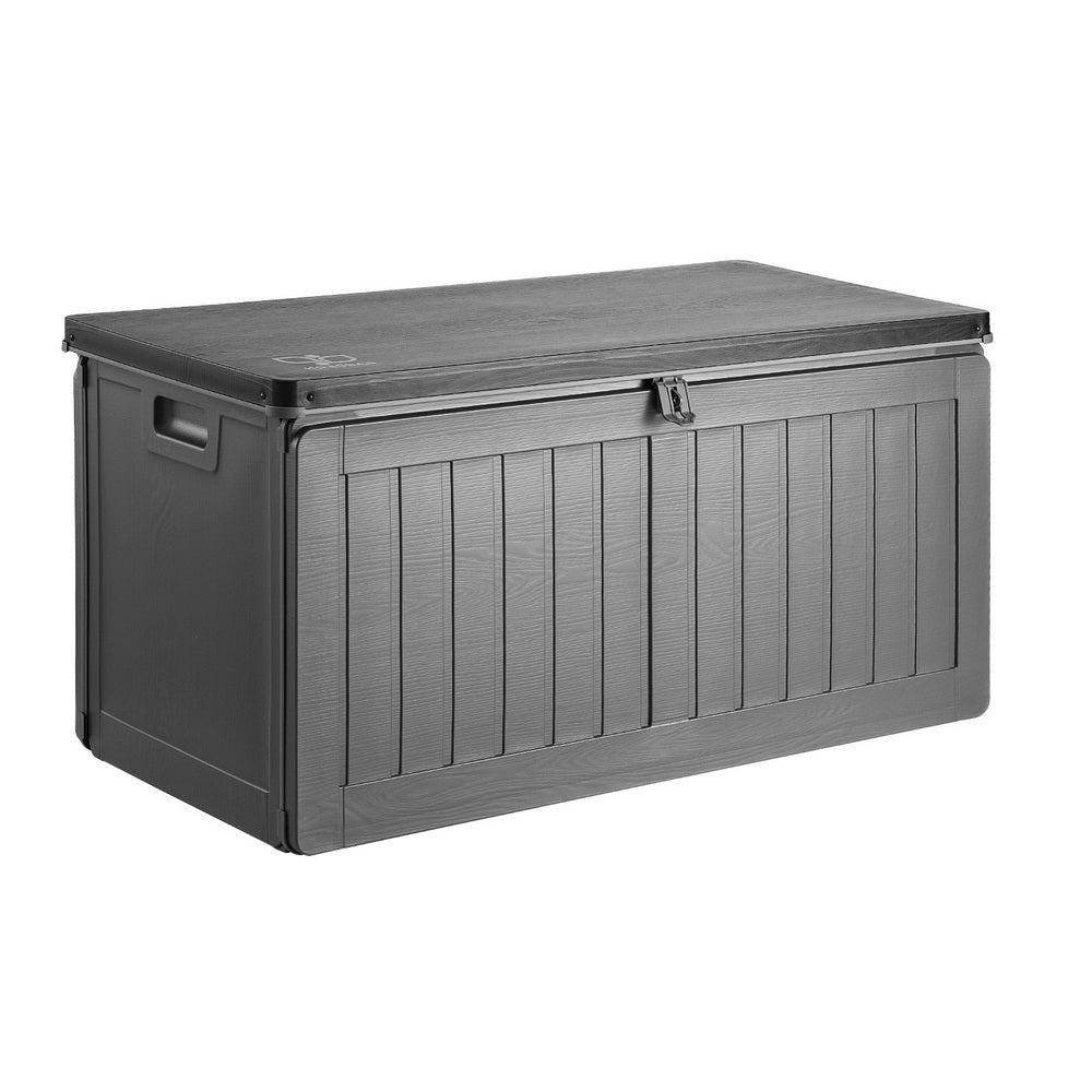 Gardeon Outdoor Storage Box 190L Container Lockable Garden Bench Tool Shed Black-Outdoor Storage Boxes-PEROZ Accessories