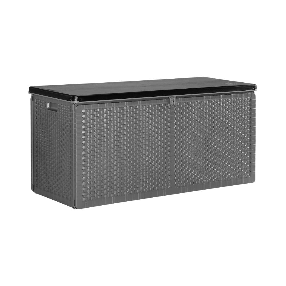 Livsip Outdoor Storage Box Bench 310L Black&amp;Grey-Outdoor Storage Boxes-PEROZ Accessories