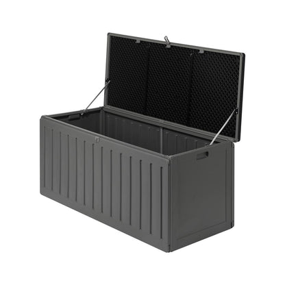 Livsip Outdoor Storage Box Bench 490L Cabinet Container Garden Deck Tool Grey-Outdoor Storage Boxes-PEROZ Accessories