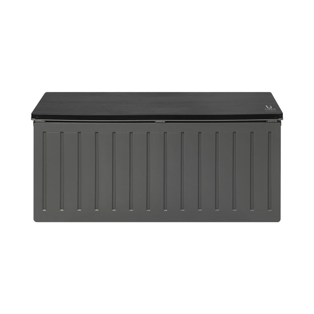 Livsip Outdoor Storage Box Bench 490L Cabinet Container Garden Deck Tool Grey-Outdoor Storage Boxes-PEROZ Accessories