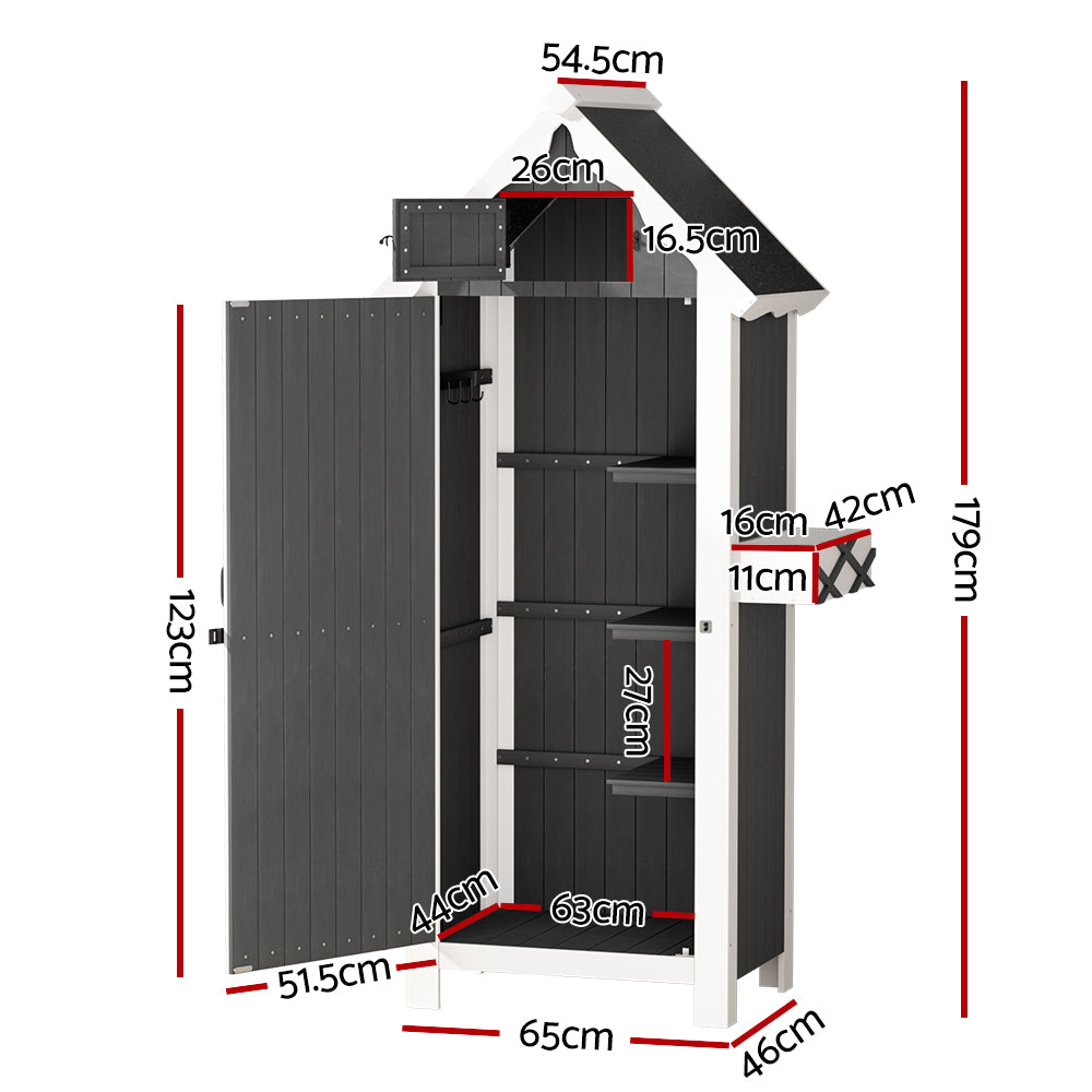 Gardeon Outdoor Storage Cabinet Shed Box Wooden Shelf Chest Garden Furniture-Outdoor Storage Cabinets-PEROZ Accessories