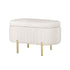 Artiss Storage Ottoman Blanket Box 87cm Velvet Oval White-Furniture > Living Room-PEROZ Accessories