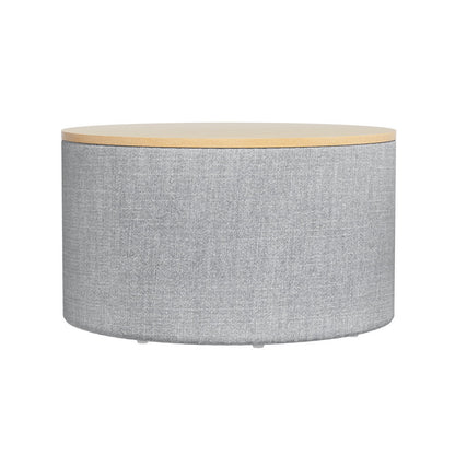 Artiss Storage Ottoman Blanket Box 60cm Linen Round Grey-Furniture &gt; Living Room-PEROZ Accessories