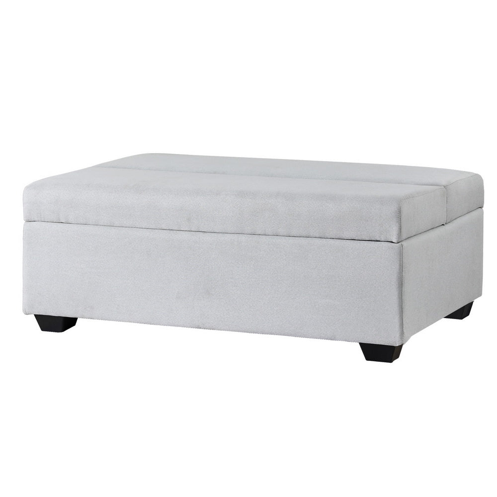 Artiss Ottoman Storage Sofa Bed 112cm Foldable Grey-Furniture &gt; Living Room-PEROZ Accessories