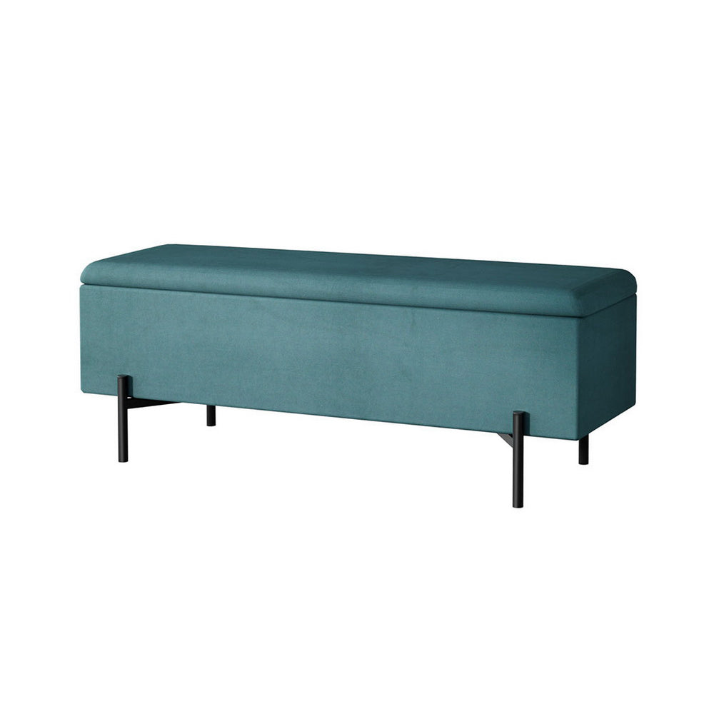 Artiss Storage Ottoman Blanket Box 140cm Velvet Green-Furniture &gt; Living Room &gt; Ottomans &amp; Footstools-PEROZ Accessories