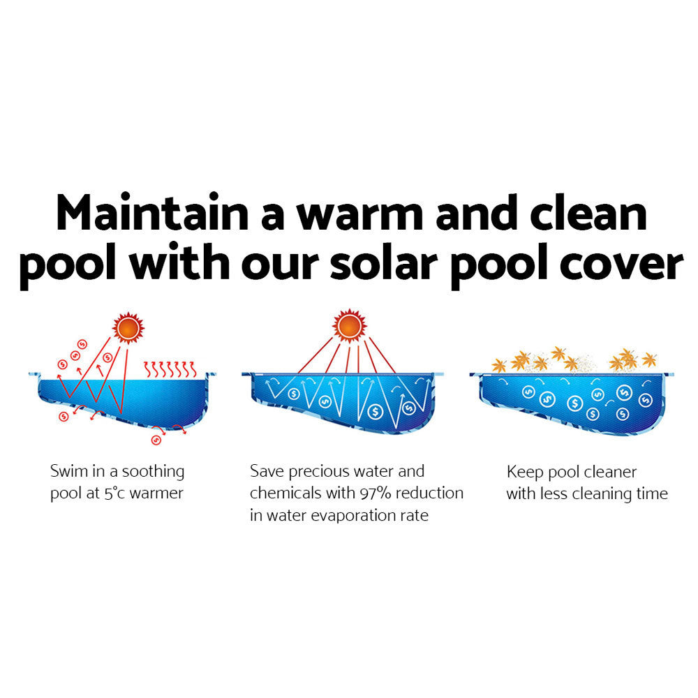 Aquabuddy Pool Cover 500 Micron 10x4m Swimming Pool Solar Blanket Blue-Pool Covers-PEROZ Accessories